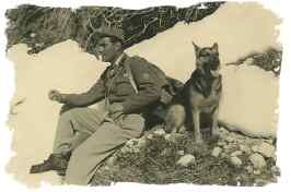 1952 - Marce invernali. -  Il Capitano Da Giau col suo fedelissimo lupo