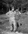 sulla destra autista temerario della Vodice detto (bufera) a sinistra Luciano, scatto al rifugio Pederù, 1968.